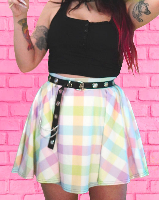 Tastes Like Candy Plaid Skater Skirt