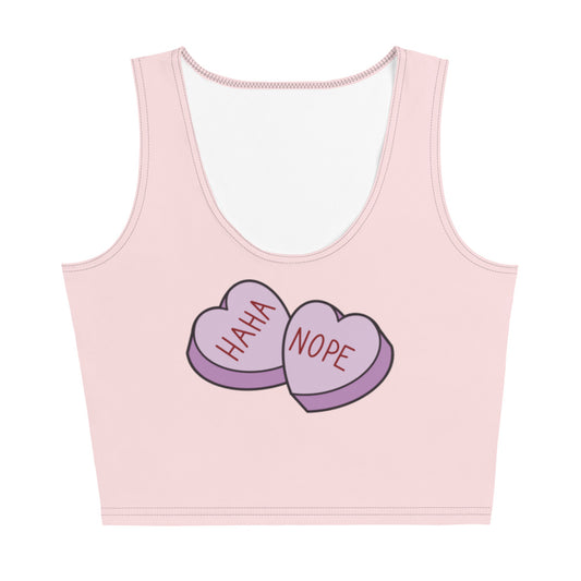 Haha Nope Conversation Heart Crop Top