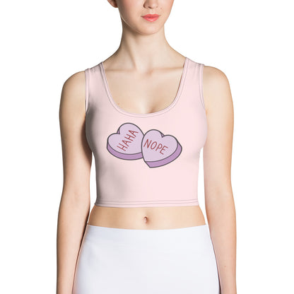 Haha Nope Conversation Heart Crop Top