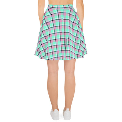 Minty Fresh Plaid Skater Skirt