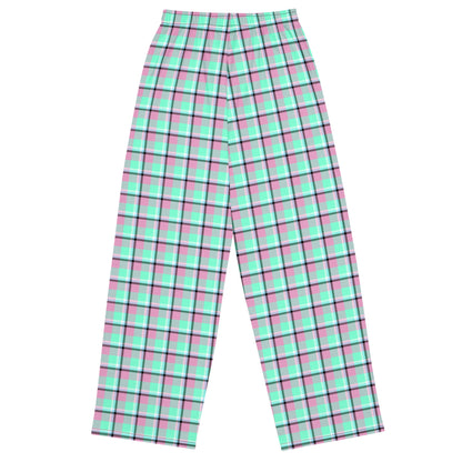 Minty Fresh Plaid Wide Leg Pants