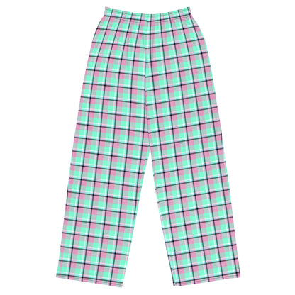 Minty Fresh Plaid Wide Leg Pants