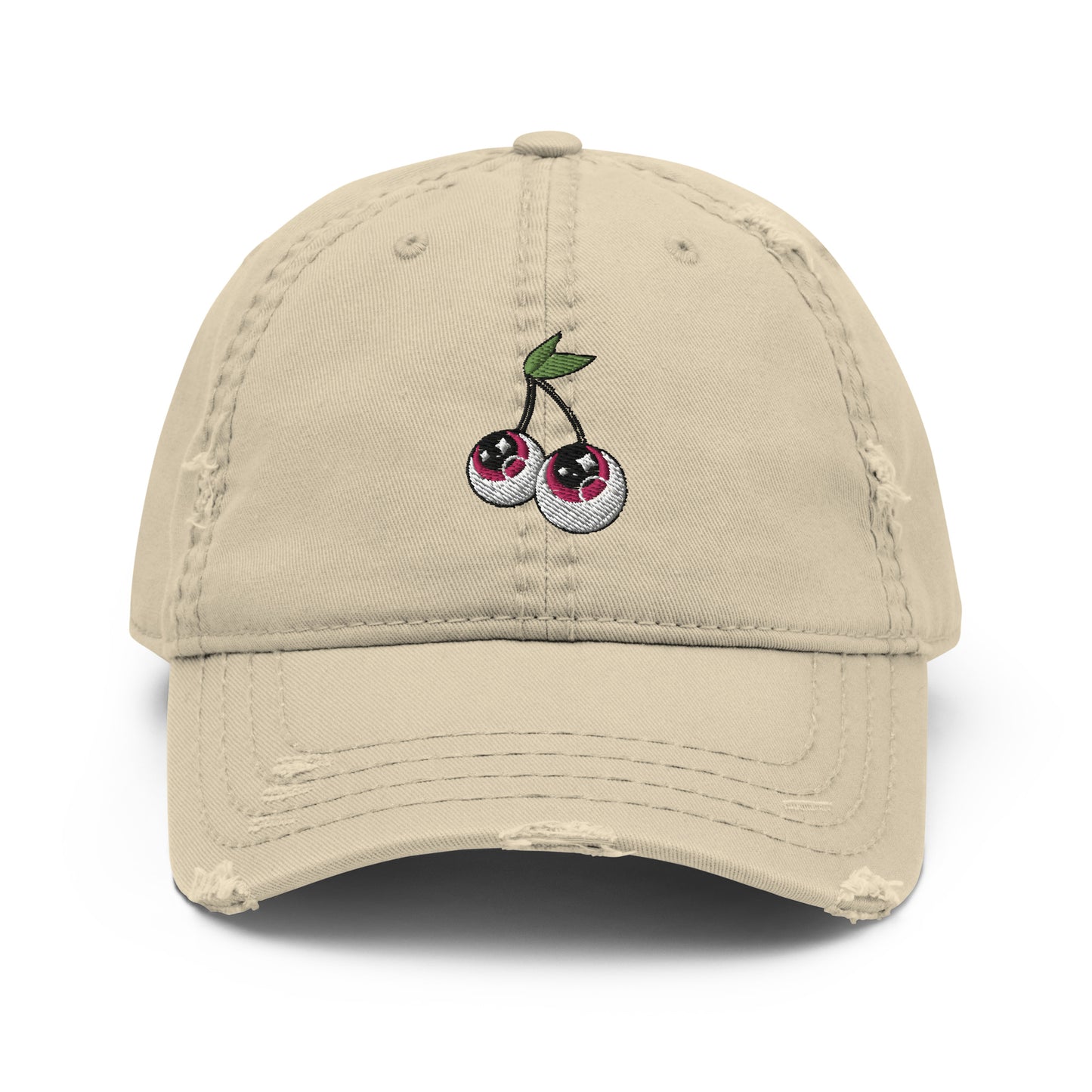 Eyeball Cherries Distressed Dad Hat