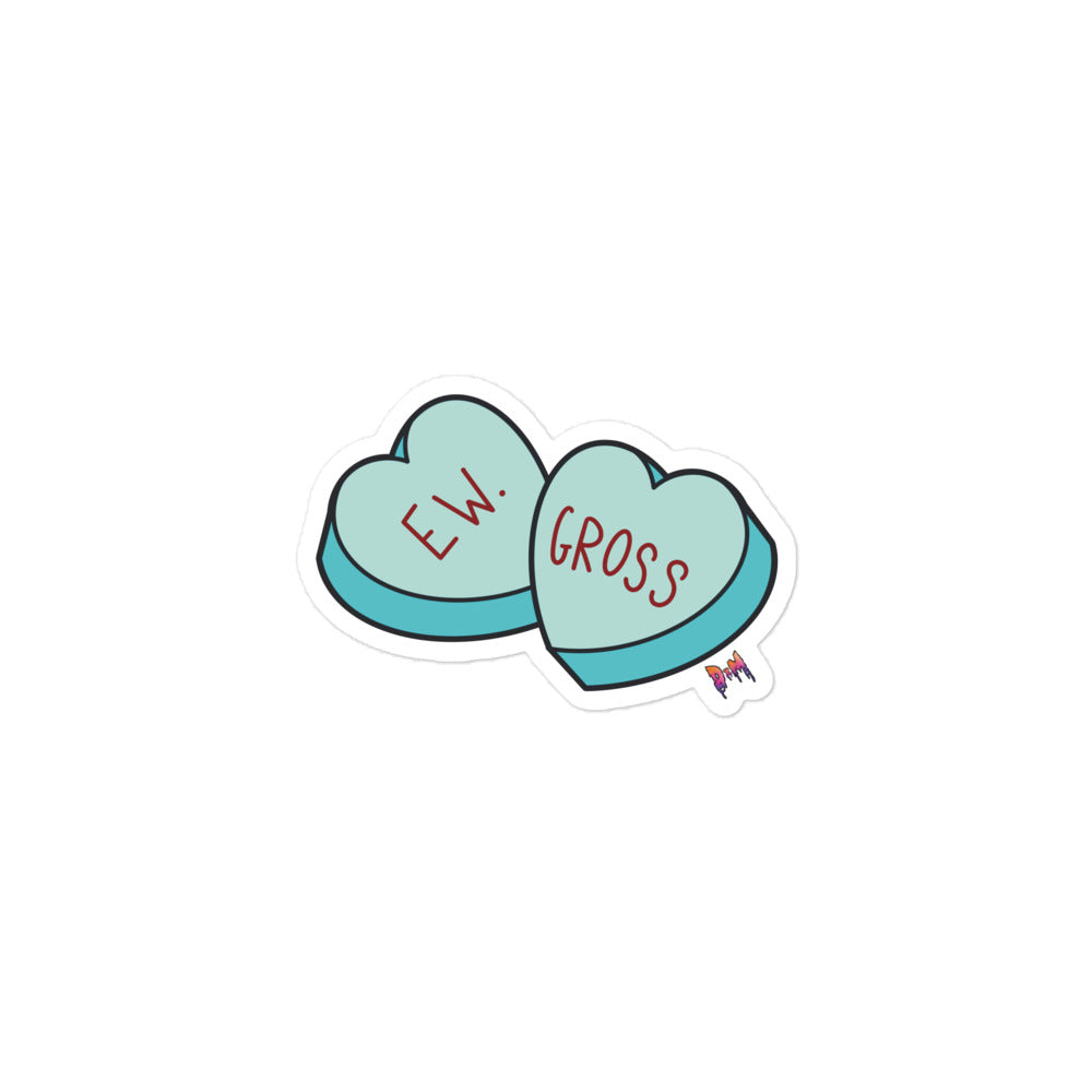 Ew Gross Conversation Heart Sticker