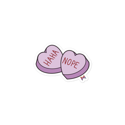 Haha Nope Conversation Heart Sticker